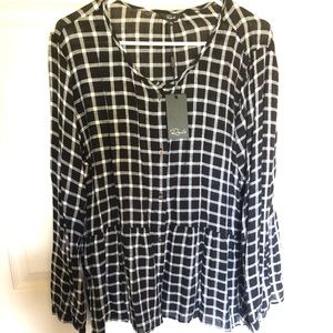 Rails peplum button up top